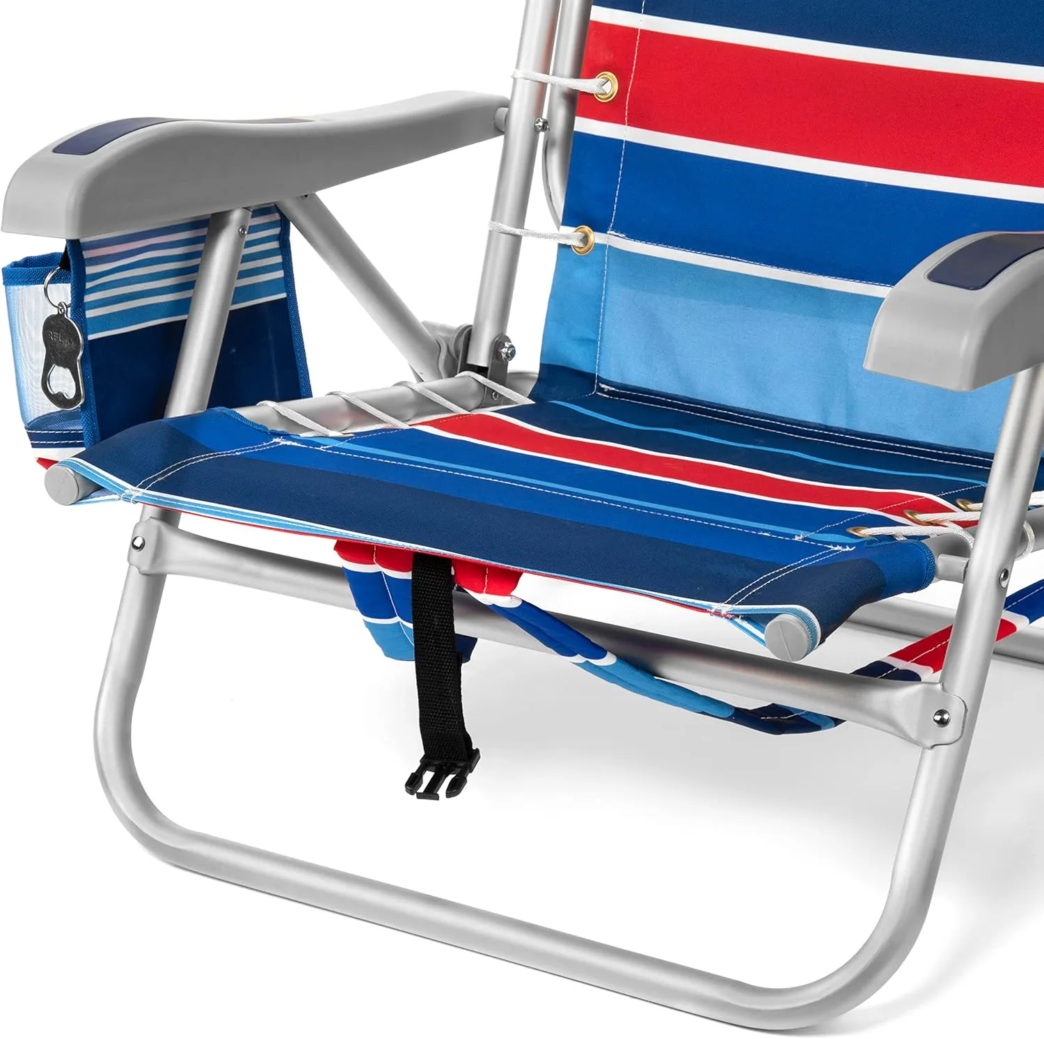 Homevative Backpack Fold-Up Beach Chair, 5 Positions, Towel bar, Cooler, Storage Pouch, Cup Holder and Phone Pocket