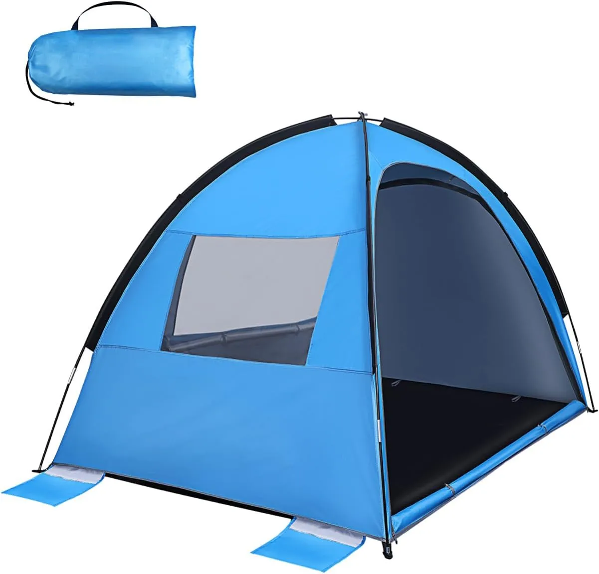 HOMSFOU Folding Beach Tent Portable for Family Camping Travel Hiking UPF Lightweight Storage Bags Ventilation