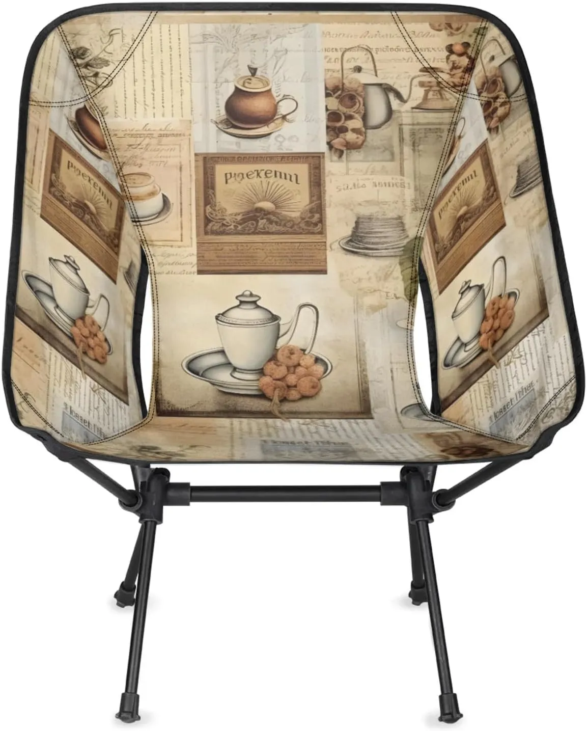 Honeybaby Folding Camping Chair Coffee Theme Camping Chairs Lightweight Portable Chair Outdoor Foldable Chairs for Camping Travel Picnic Beach Hiking