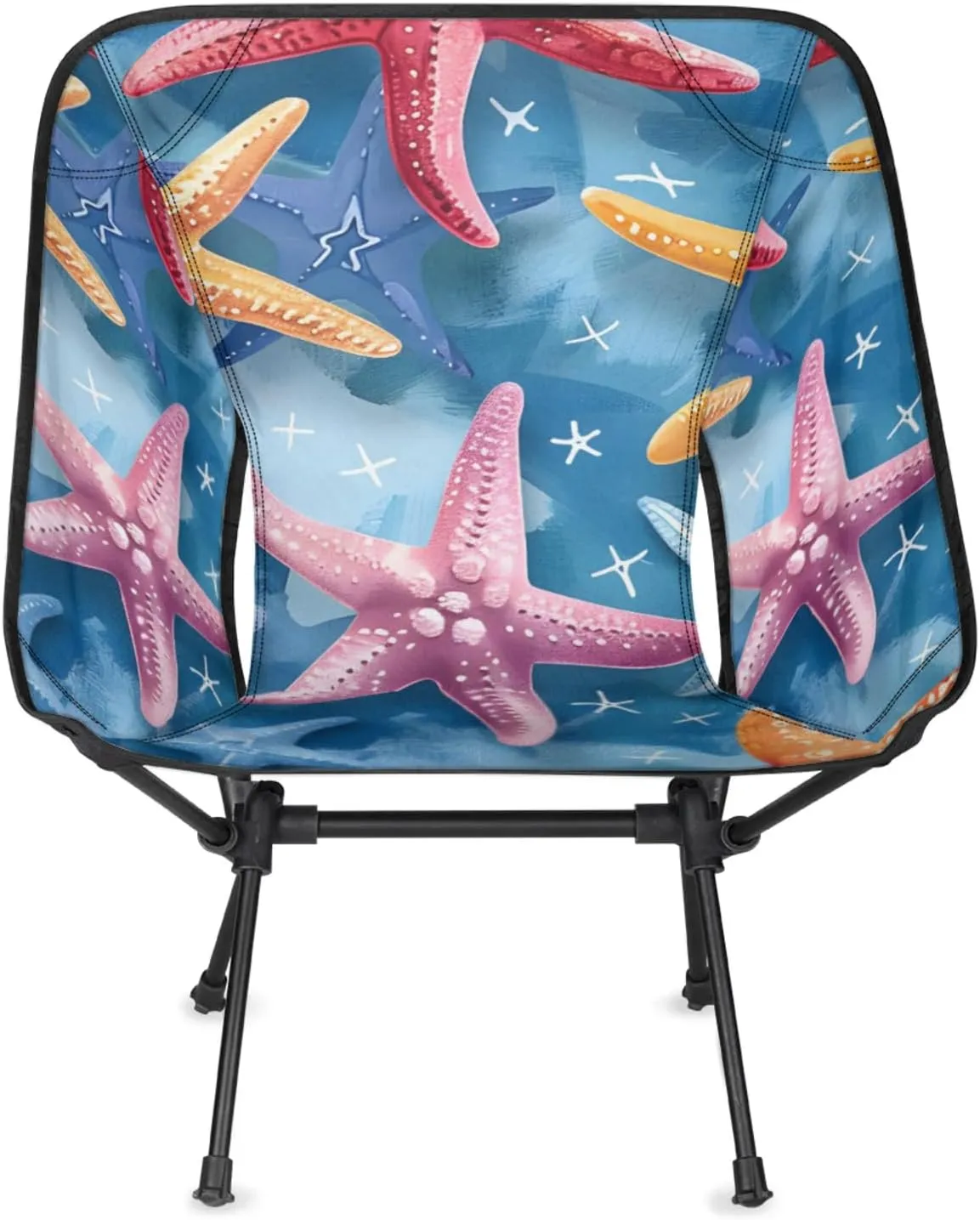 Honeybaby Folding Camping Chair Cute Starfishes Camping Chairs Lightweight Portable Chair Outdoor Foldable Chairs for Camping Travel Picnic Beach Hiking