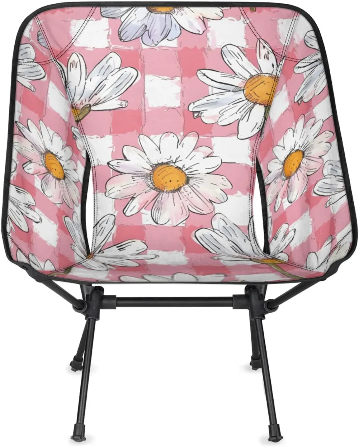 Honeybaby Folding Camping Chair Daisy Plaids Camping Chairs Lightweight Portable Chair Outdoor Foldable Chairs for Camping Travel Picnic Beach Hiking