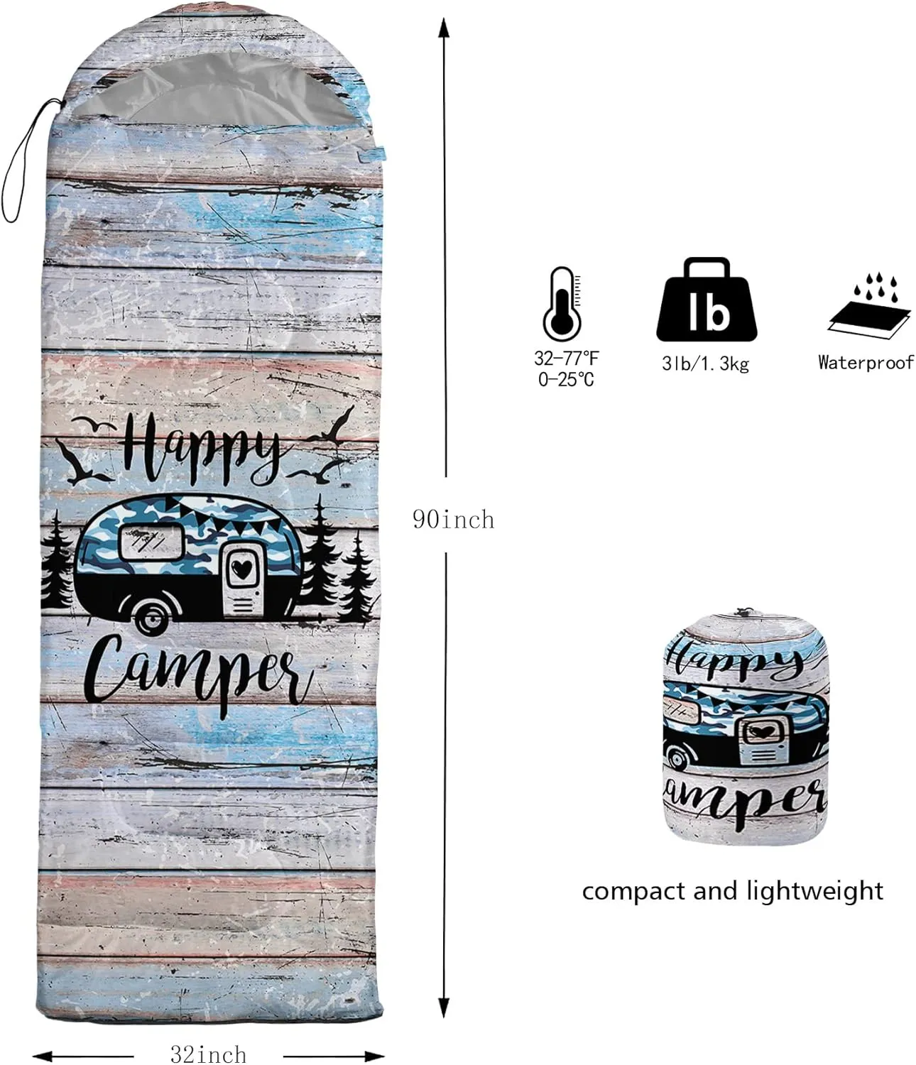 HOSIMA Butterfly Sleeping Bags for Adults and Kids for Camping,Black Gothic Ultralight Sleeping Bag for Cold Weather Summer.
