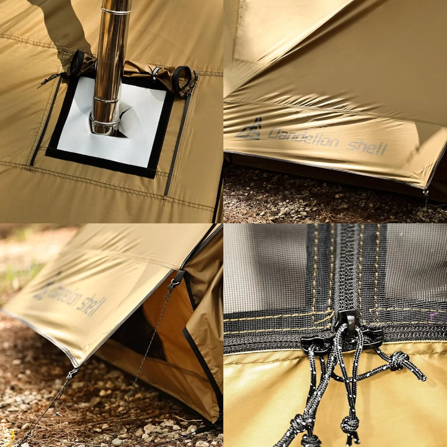 Hot Tent with Stove Jack – 4 Season Waterproof & Windproof Shelter for 1–4 People, Lightweight for Camping, Hiking, Hunting & Fishing