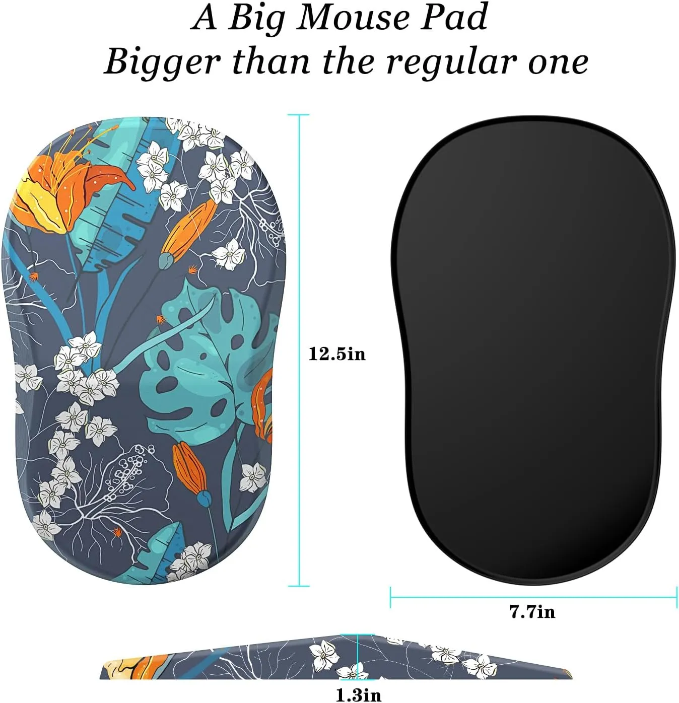 hueilm Ergonomic Mouse Pad Wrist Support,Pain Relief Mouse Pad with Wrist Rest,Entire Memory Foam Mouse Pad with Non-Slip PU Base,Comfortable Mousepad Perfect for Office & Home, 1PCS（Green Leaf）