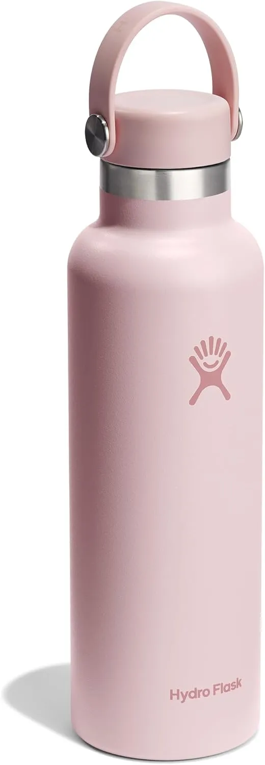 Hydro Flask Stainless Steel Standard Mouth Water Bottle with Flex Cap and Double-Wall Vacuum Insulation