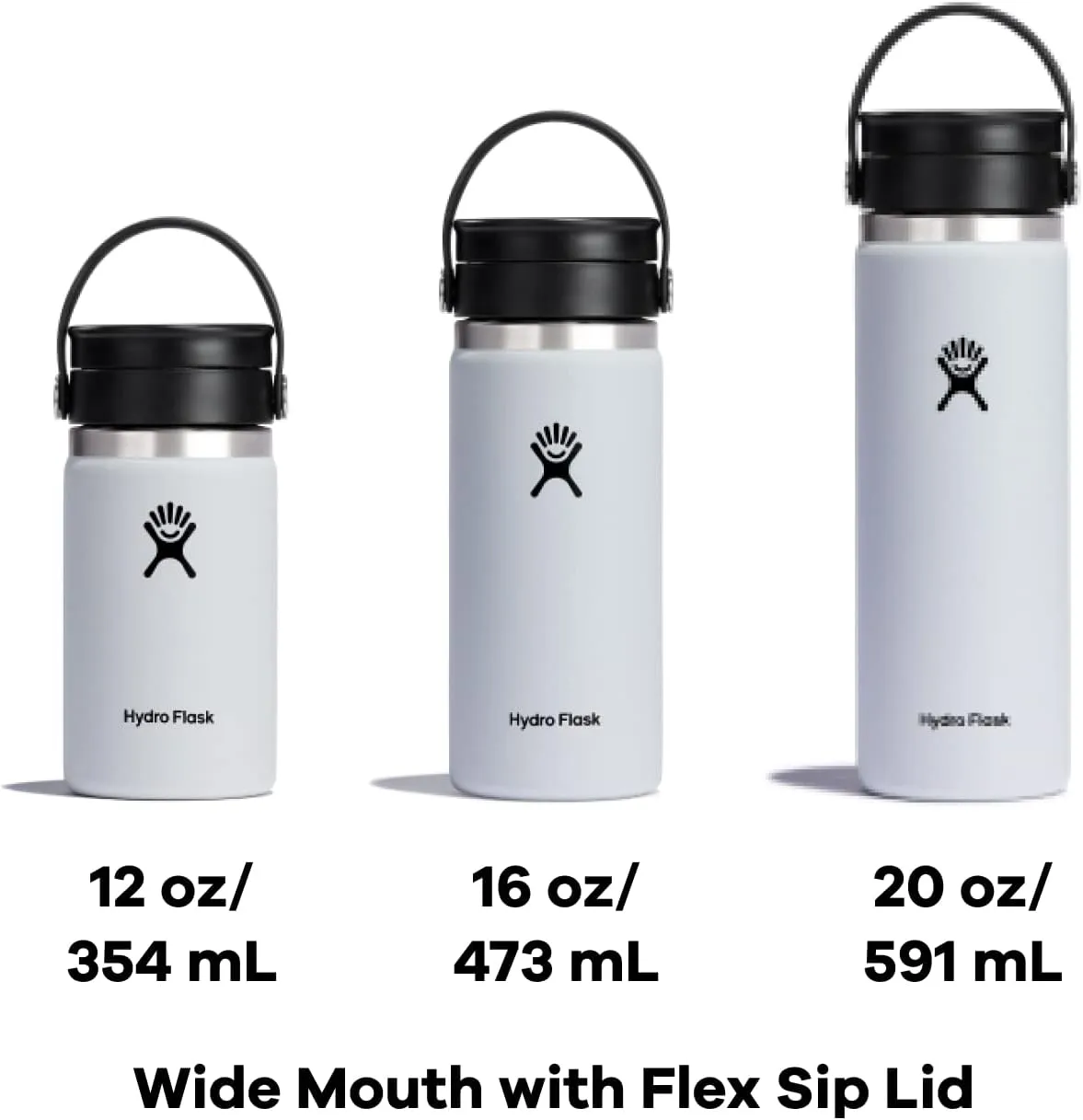 Hydro Flask Wide Mouth with Flex Sip Lid - Insulated Water Bottle Travel Cup Coffee Mug Tumbler 20 Oz