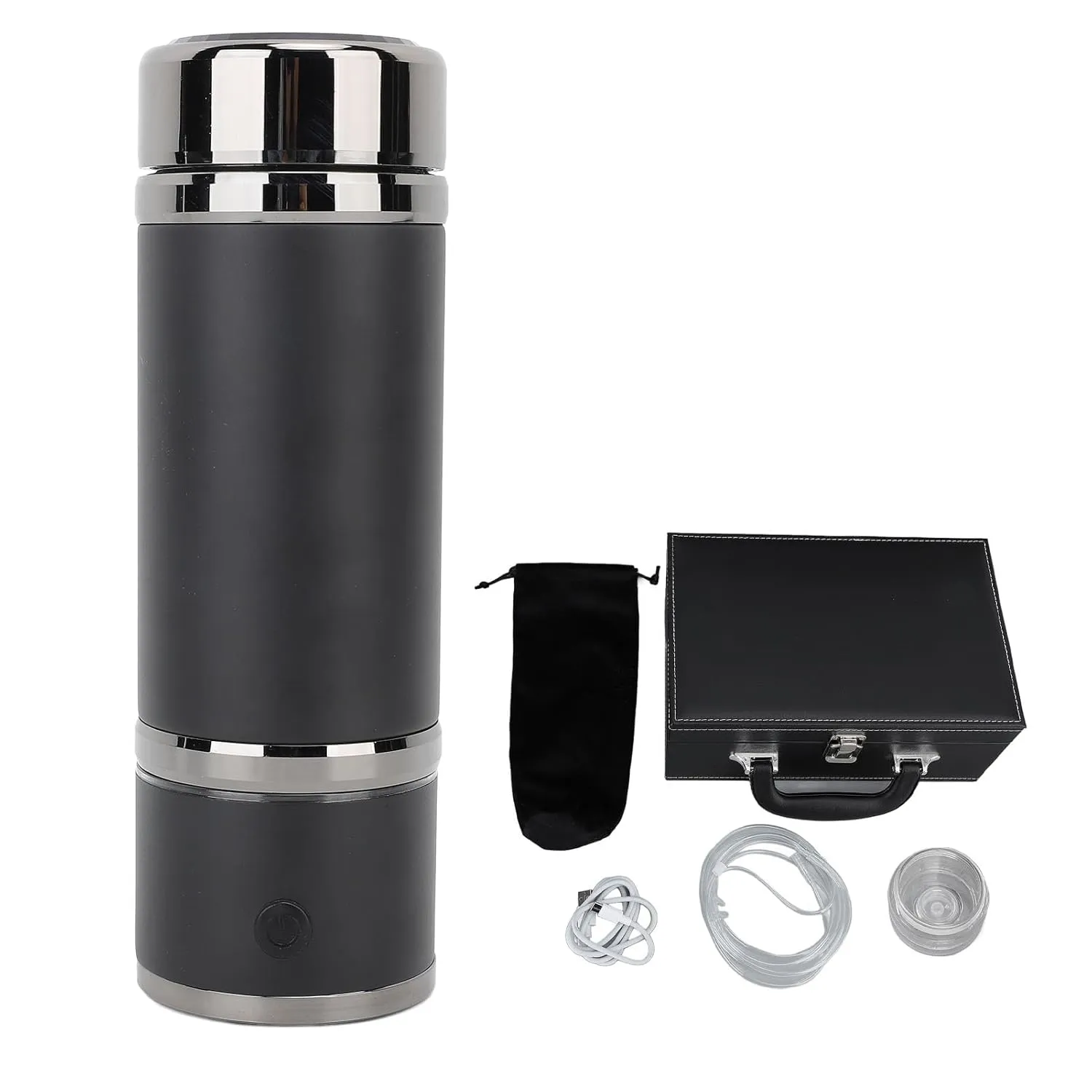 Hydrogen Water Bottle 420ml, PEM SPE Technology Portable Hydrogen Rich Water Generator Insulated Cup, Hydrogen Water Ionizer Machine for Family and Fitness Black