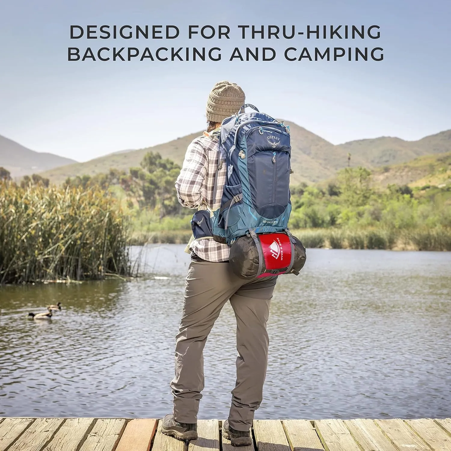 Hyke & Byke Snowmass 0°F Cold Weather Mummy Hiking & Backpacking Sleeping Bag - Duck Down 650 FP 4 Season Sleeping Bags for Adults - Ultralight with Compression Stuff Sack