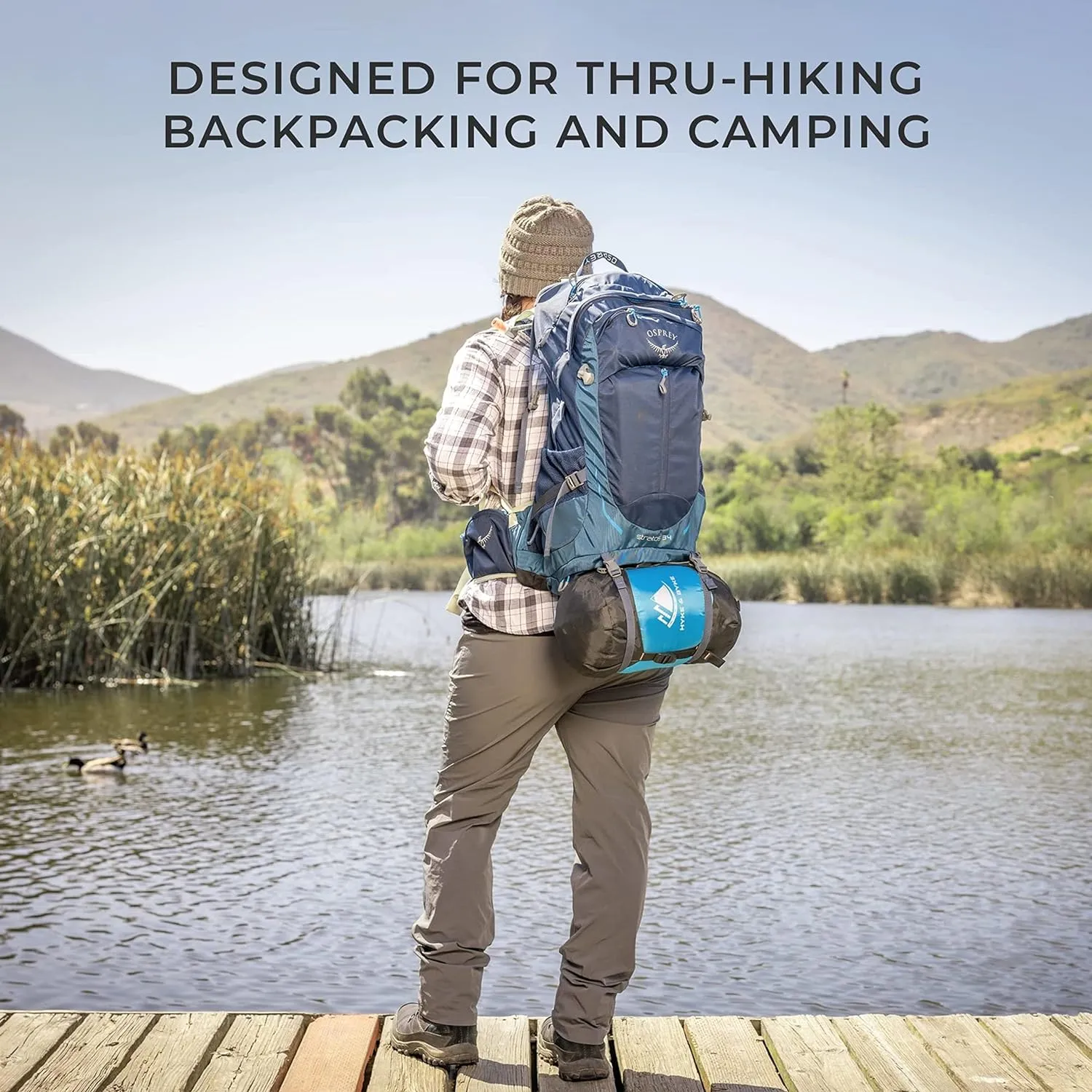Hyke & Byke Snowmass 0°F Cold Weather Mummy Hiking & Backpacking Sleeping Bag - Duck Down 650 FP 4 Season Sleeping Bags for Adults - Ultralight with Compression Stuff Sack