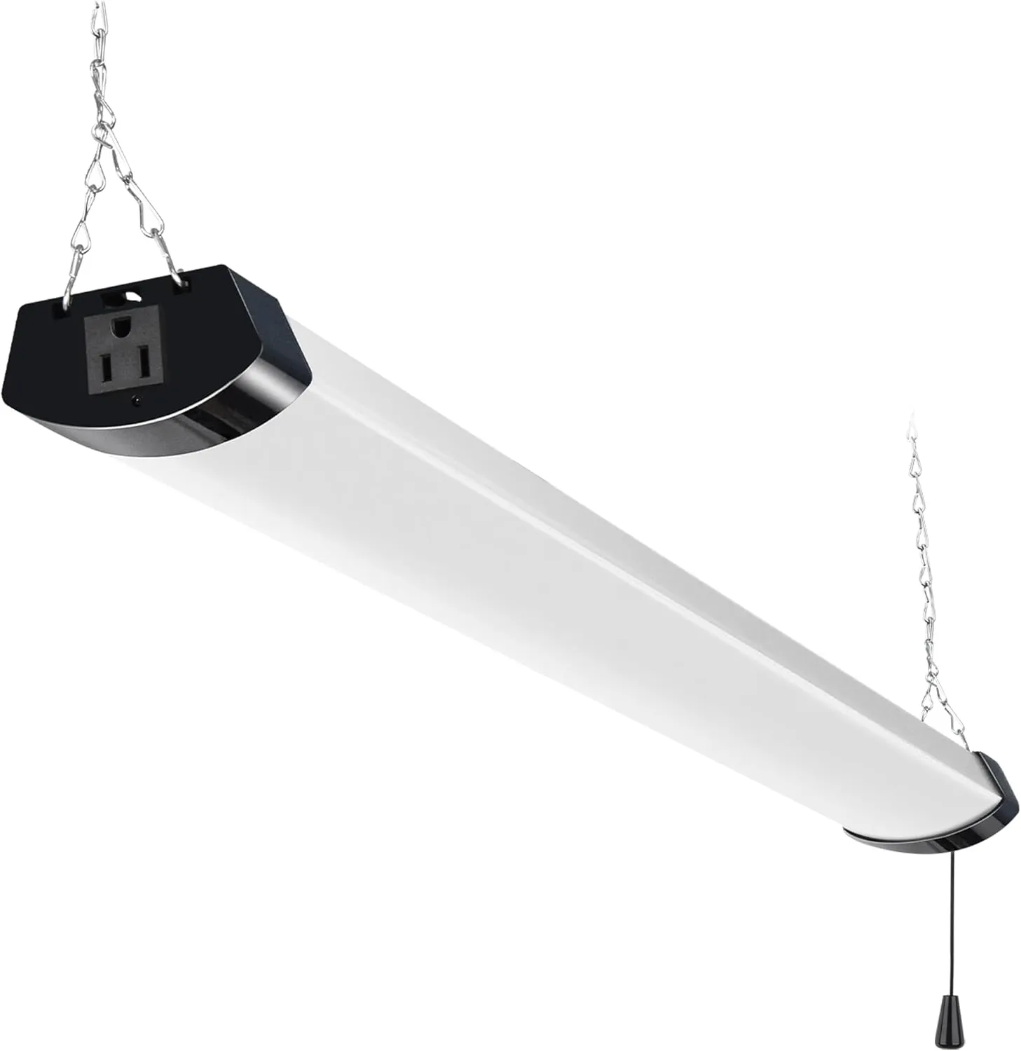 hykolity 4FT 120W LED Shop Light Linkable, 13000lm(400w Equivalent), 5000K Utility Shop Lights for Garages, Workshops, Basements, Hanging or FlushMount, with Power Cord and Pull Chain, ETL, Black