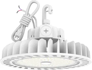 HYPERLITE High Bay Led Lights 150W 21,000LM (140lm/w) 4000K CRI>80 1-10V Dimmable 5' Cable with 110V Plug Hanging Hook Safe Rope UL Listed Led High Bay Lighting for Factory Warehouse Gym