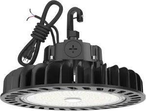 HYPERLITE LED UFO High Bay Lights 250W 36,250lm 1-10V Dimmable 5000K 5' Cable with 110V Plug Hanging Hook Safe Rope UL Listed for Shopping Mall Stadium Exhibition Hall