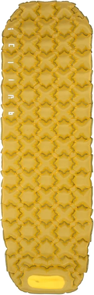 iClimb Ultralight Compact Sleeping Pad with Built-in Pump Inflatable Portable Air Mattress for Camping Backpacking Hiking (Yellow)