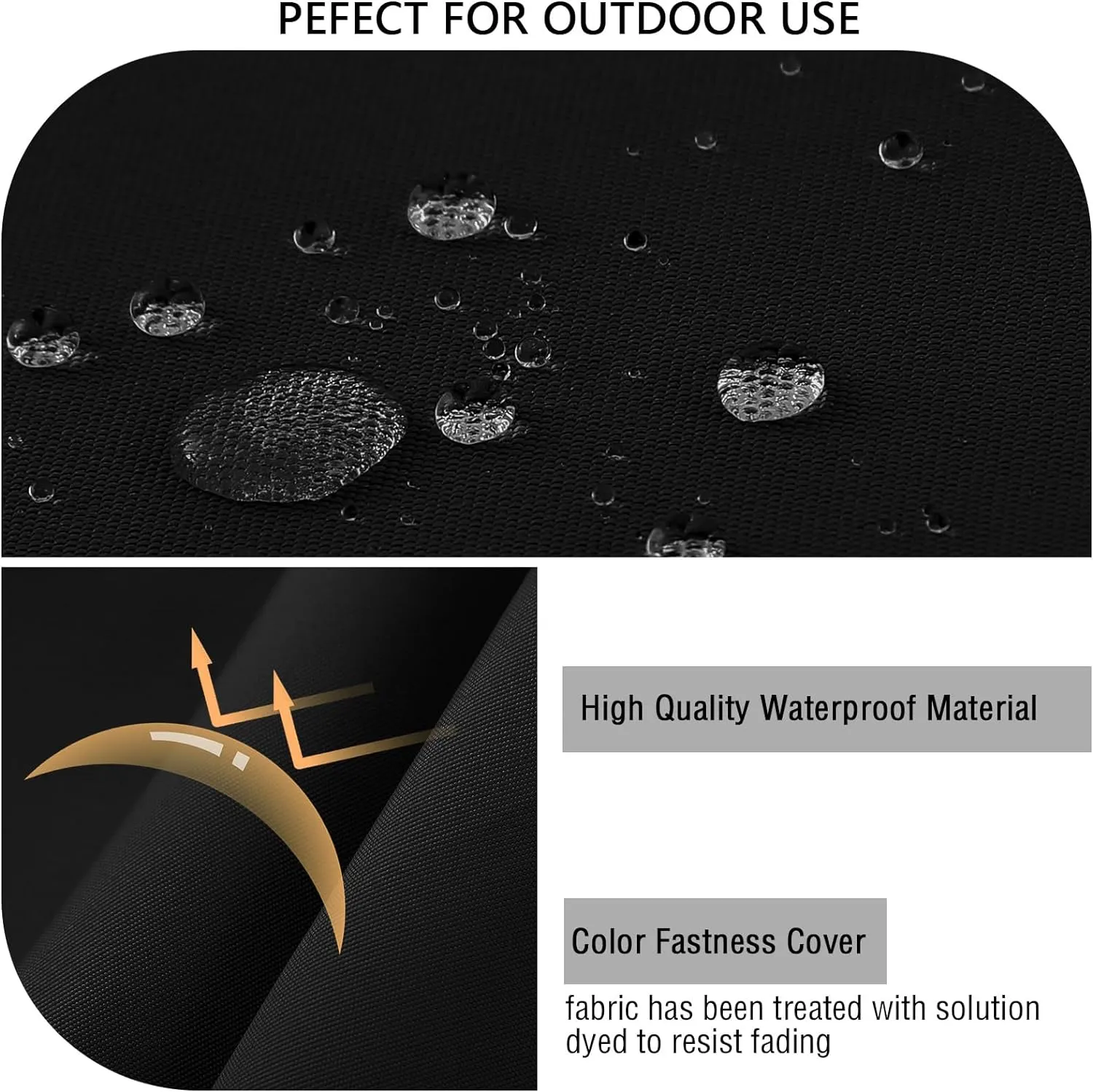 idee-home Outdoor Bench Cushion Waterproof, Bench Cushions for Outdoor Furniture, Patio Porch Swing Replacement Seat Pad with Ties for Garden Backyard, 48 x 18 Inch Black