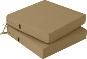 idee-home Outdoor Chair Cushions Set of 2, Waterproof Outdoor Seat Cushions for Patio Furniture, Outside Replacement Chair Pad with Ties for Lawn Deck Porch, 26.5 x 26.5