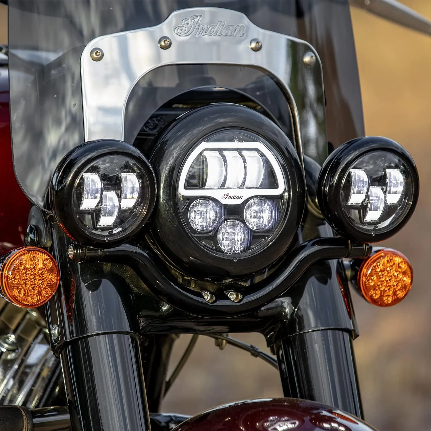 Indian Motorcycle Driving Lights Pathfinder S LED, Pair, for Specific Challenger, Chief, Chieftain, Pursuit Dark Horse, Roadmaster Limited Models and More, Gloss Black, 3.5-Inch Size - 2884708-266
