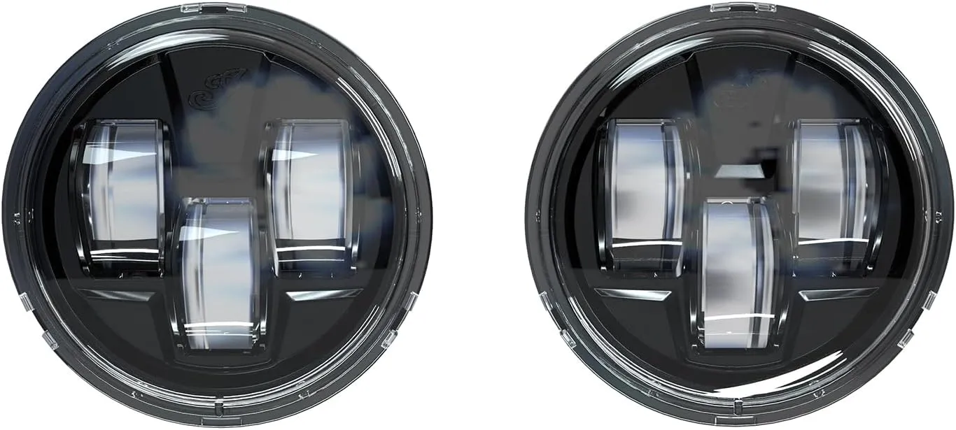 Indian Motorcycle Driving Lights Pathfinder S LED, Pair, for Specific Challenger, Chief, Chieftain, Pursuit Dark Horse, Roadmaster Limited Models and More, Gloss Black, 3.5-Inch Size - 2884708-266