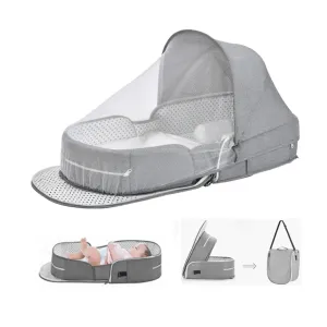 Infant Foldable Baby Co-Sleeping Custom design (Grey) Lounger Travel Carry Countdown deal Bassinet Pod Bag PGONEEE Travel Bassinets Baby Bed with Canopy Bassinet Crib Mosquito 2-1 Portable for Baby Lightweight &