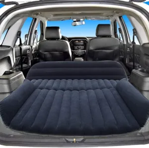 Inflatable Air Mattress for SUV, Truck & Home - Portable Car Travel Bed with Air Pump Kit, Black