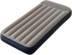 Inflatable Air Mattress,Single/Double Person Comfort Flocked Portable Blow Up Mattresses Air Bed Sleeping Pad with Hand Pump for Backpacking Tent Camping/Traveling/Home Use (Grey,Single Person)