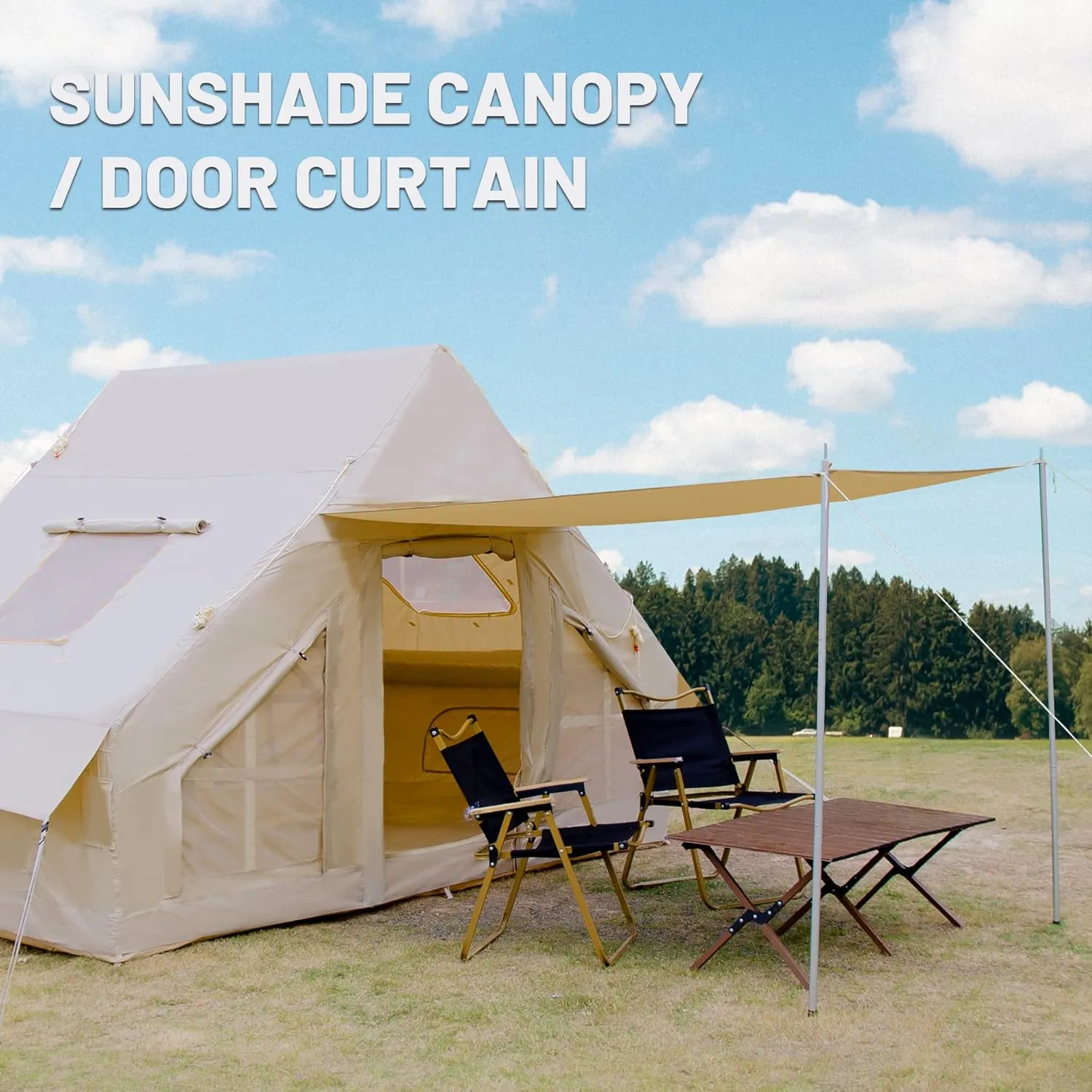 Inflatable Camping Family tent 4 Season Waterproof Windproof Outdoor Blow Up Tent with Pump