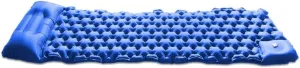 Inflatable Camping Mat, Sleeping Mat, with Internal Foot Pump, It Can Be Folded and Stored to Help, Suitable for Outdoor Camping, Hiking and Mountaineering, Beach Play and So On.(Navy blue)