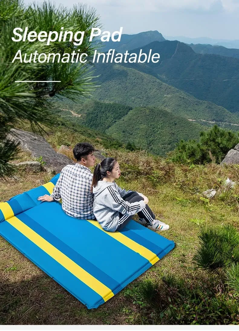 Inflatable Mattress Outdoor Tent Camping Mats Self-Inflating Mattress Spliced Outdoor Thick Spellable (c)
