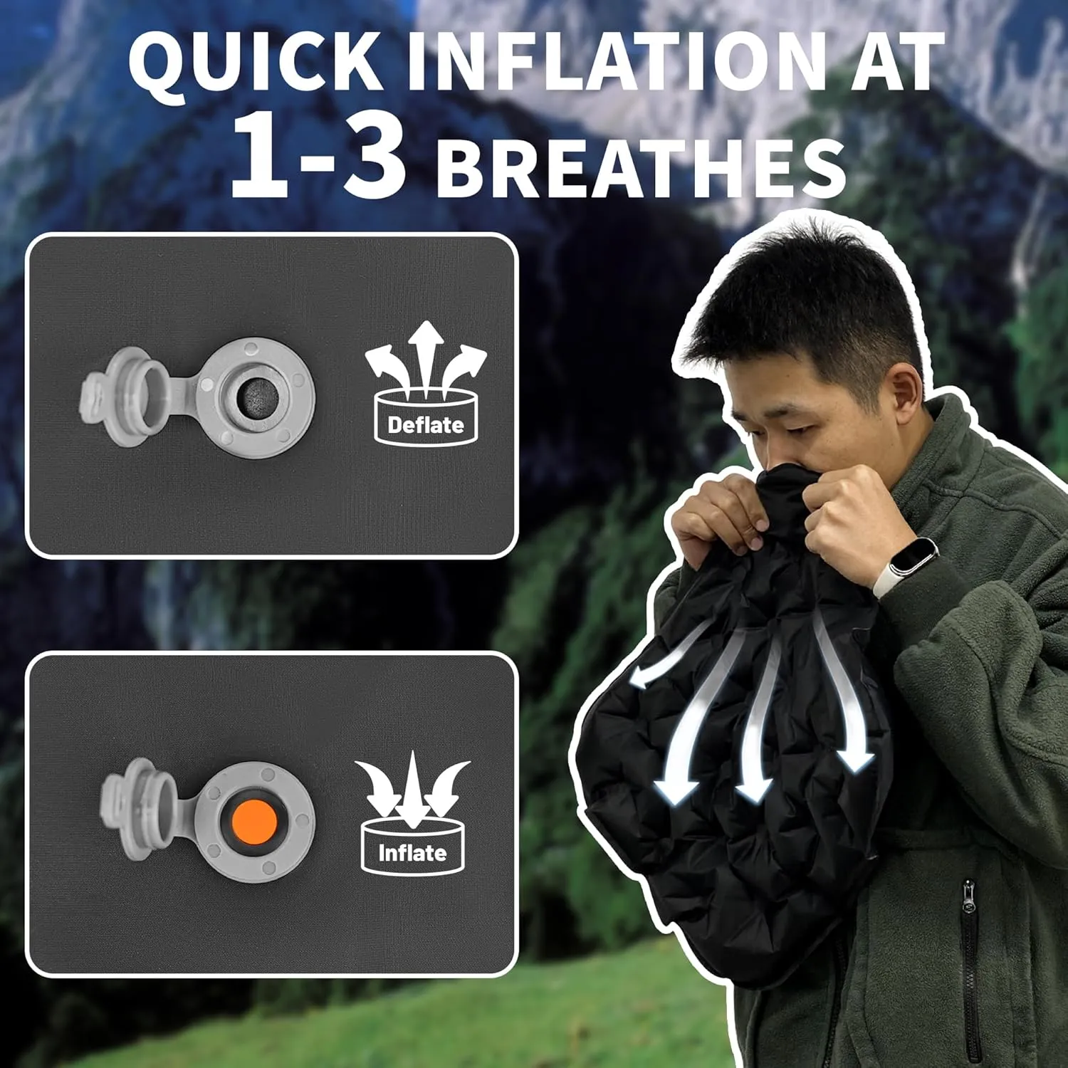 Inflatable Seat Cushion, Lightweight Camping Air Sitting Pad with Repair Cloths, Waterproof Air Cushion, Portable Air Seat Cushion for Climbing Hiking Office Airplane Car Stadium Seat