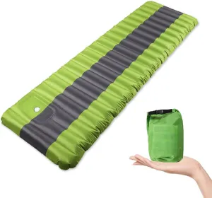 Inflatable Sleeping Mat Foot Pump Sleeping Pad, Folding Single Inflatable Sleeping Pad, Ultralight Camping Mat Portable Camping Mat for Camping, Hiking, Beach and Grass Trips