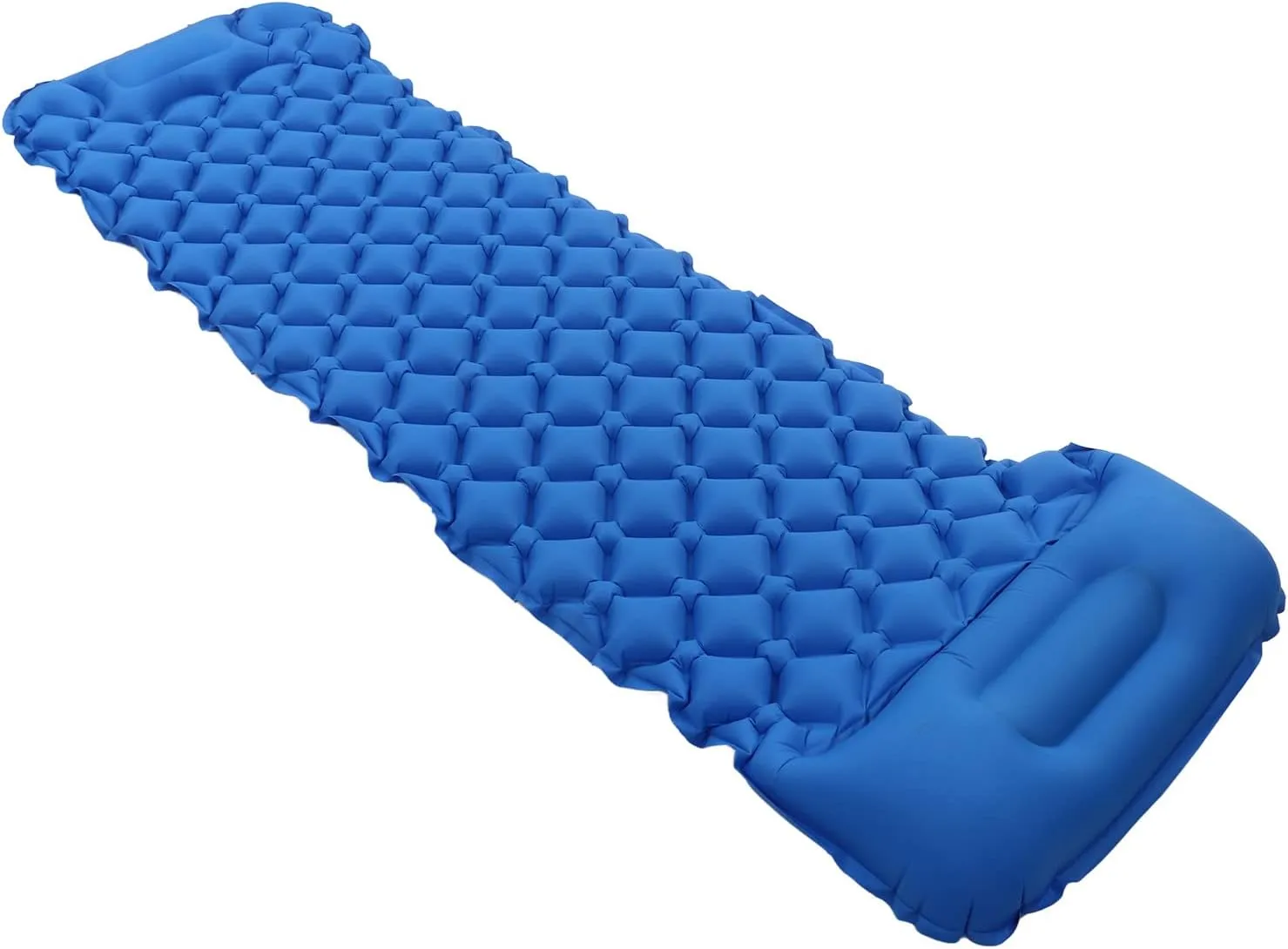 Inflatable Sleeping Mat for Camping and Backpacking, Built in Pump for Quick Inflation, and Water Proof Material, Compact and Durably (Dark Blue)