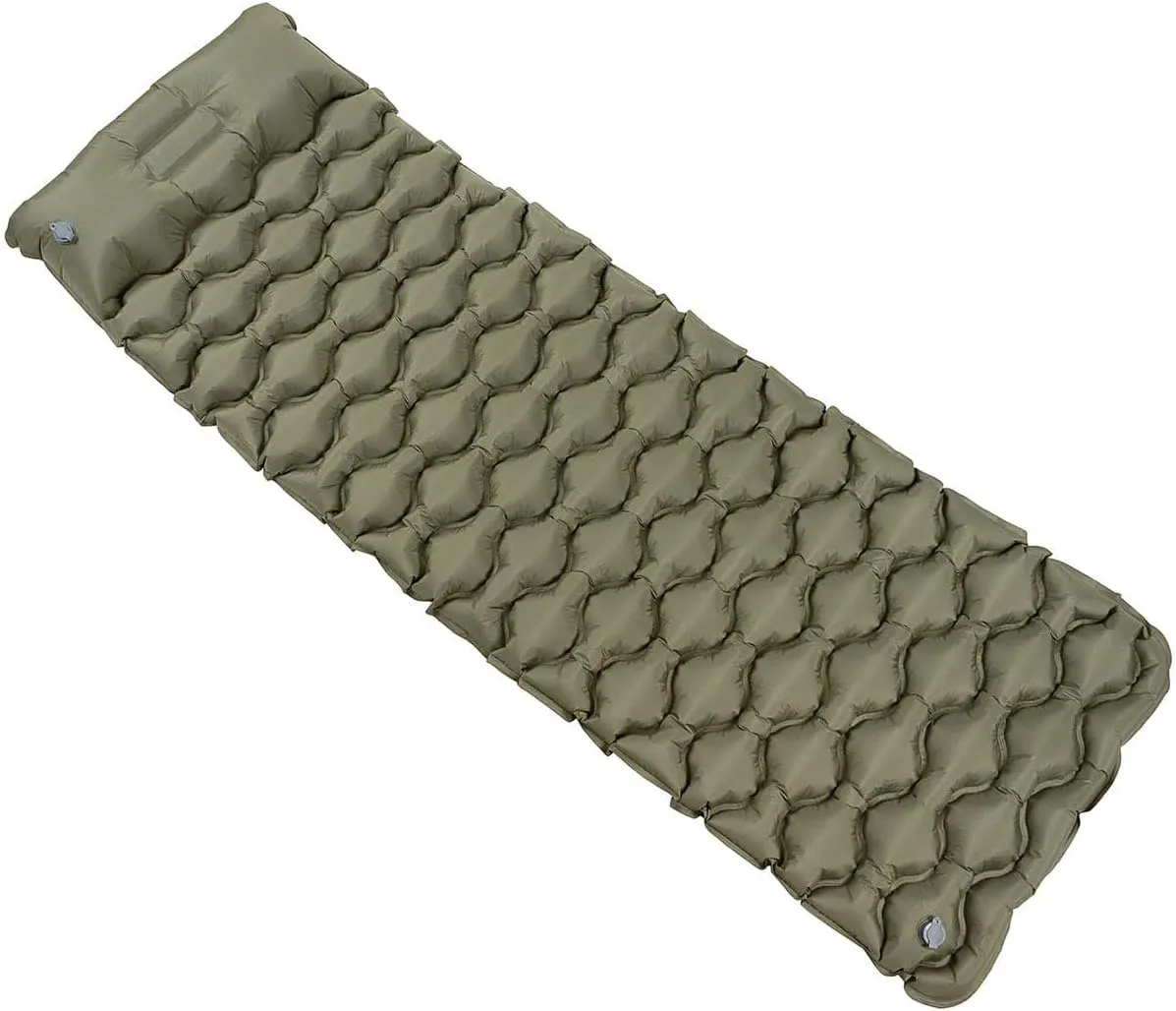 Inflatable Sleeping Mat with Headboard Olive