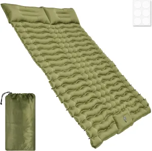 Inflatable Sleeping Mat with Storage Bag Kit Comfortable Easy to Clean Double Sleeping Pad for Backpacking, Hiking, Traveling, Tent, Portable Cam (Two Persons)