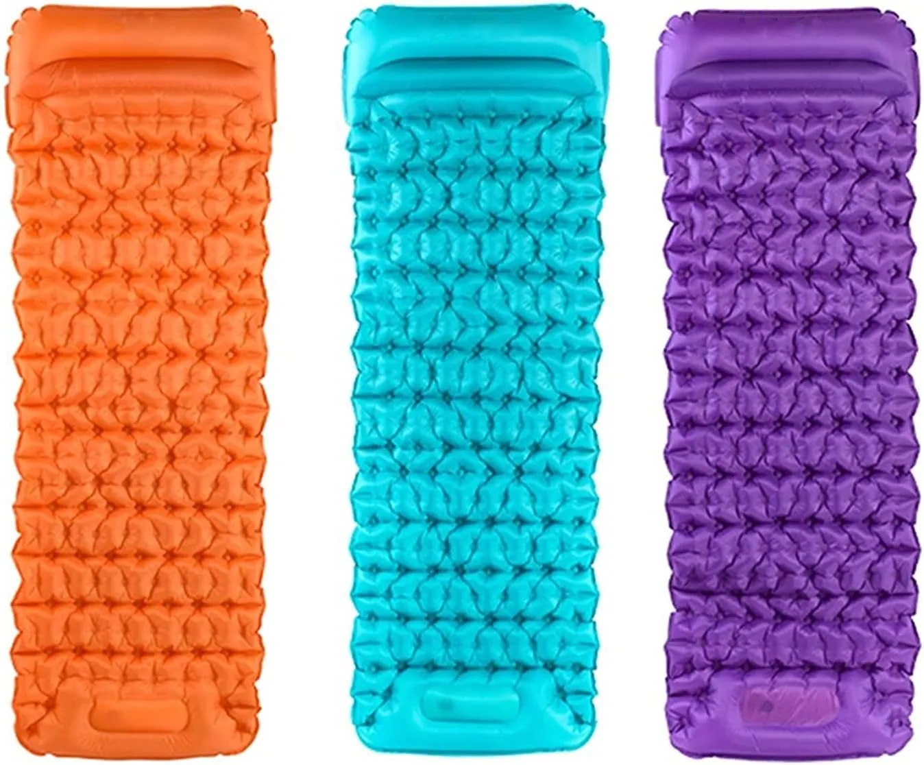 Inflatable Sleeping Mattress 20D Nylon Tpu Manual Inflating Camping Sleeping Mat Hand Pressure Outdoor Inflatable Moistureproof Mattress Sleep Pad, Camping Sleeping Mat (Color : Orang (Purple Single (