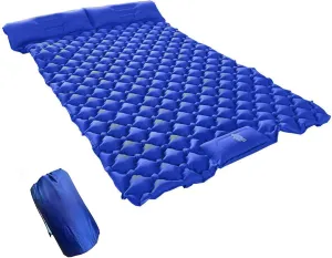 Inflatable Sleeping Mattress Double Camping Mat with Pillow, Inflatable Sleeping Mat Ultralight Inflating Camping Mat, Sleeping Pad with Built-in Air Pump, Ultralight and Small Pac