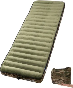 Inflatable Sleeping Pad for Camping, Extra-Thick 4.75 Inch Air Mattress with Soft Cotton Top, Machine Washable, Family Lightweight 4-Season Pad for Camping, Traveling & Hiking, Green