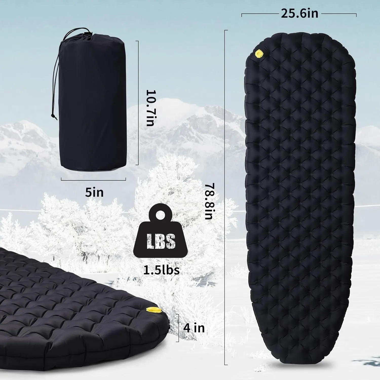 Inflatable Sleeping Pad for Camping Insulated Ultralight Compact Durable Waterproof Sleeping Mat for Outdoor Backpacking Hiking Camping Mat with Inflatable Bag R6.5