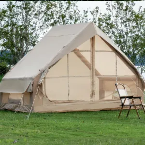 Inflatable Tent with Pump,Glamping Tents for 4-6 Person, Easy Setup 4 Season Waterproof Outdoor Tents,Waterproof Tent with 12 Mesh Window
