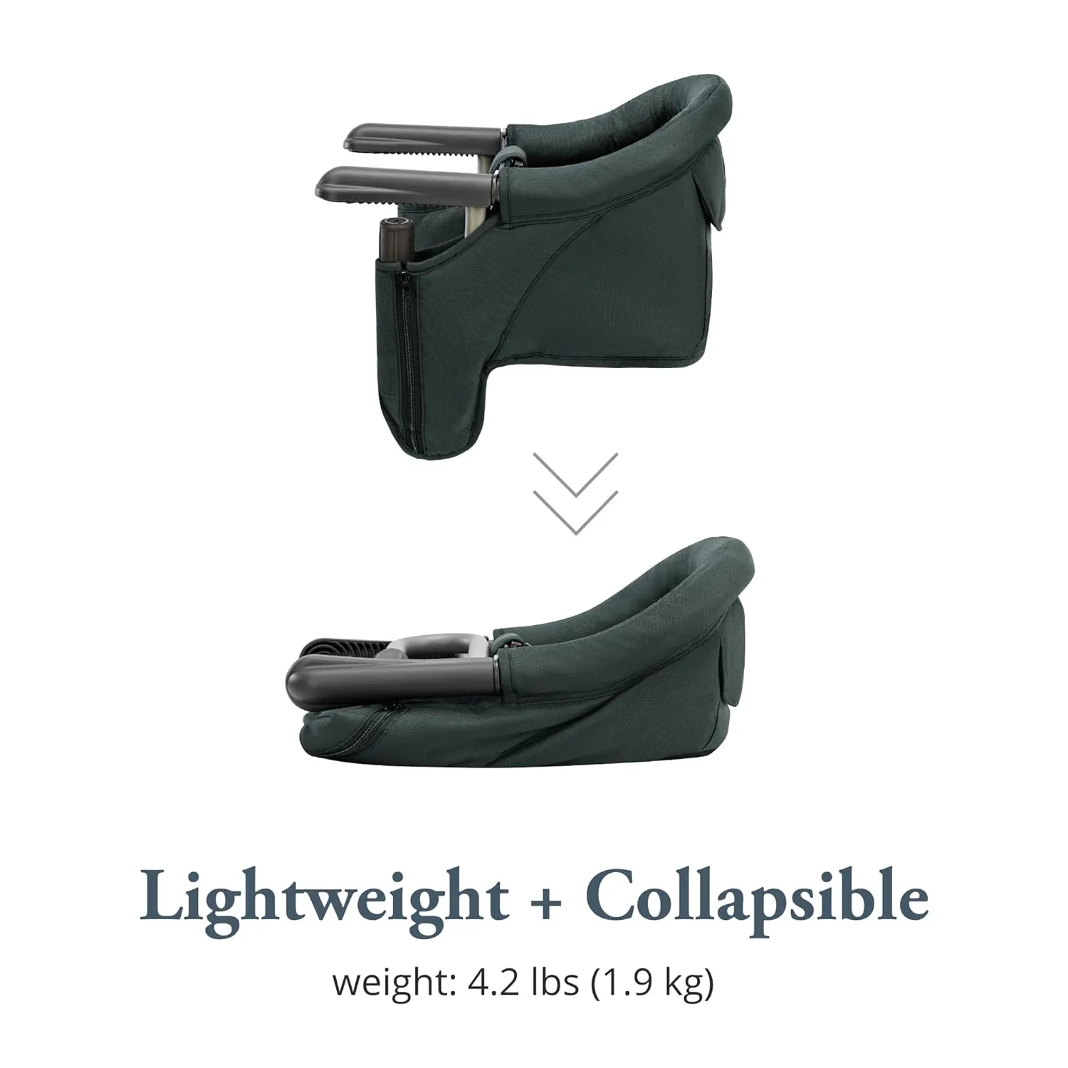 Inglesina Fast Table Chair - Dark Green   Fast Dining Tray - Portable Baby High Chair - for Babies & Toddlers up to 37 lbs -Fits Tables 0.8'' to 3.5'' Thick -Compact & Easy to Use -Travel Bag Included