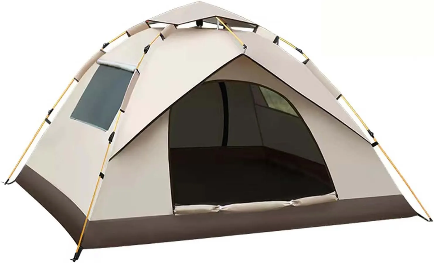 Instant Pop Up Camping Tent 83x59x49 inch, Family Tent Instant Setup in 60 Seconds, Large Lightweight 4 Seasons Tent, Waterproof Windproof Tent for Camping Hiking Backpacking Backyard