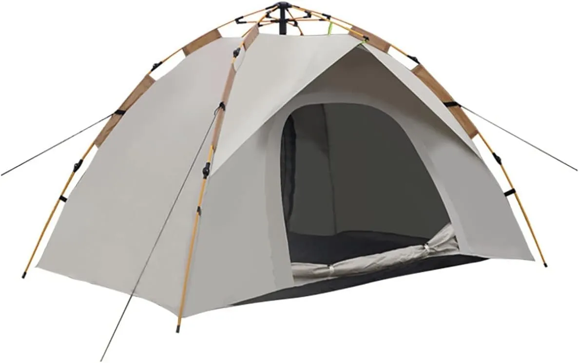 Instant Pop Up Tent, Camping Tent3-4 Man Tent, 2 in 1 Double Layers Waterproof Dome Tent, Automatic Setup Family Tent for Hiking Backpacking