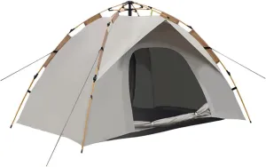 Instant Pop Up Tent, Camping Tent3-4 Man Tent, 2 in 1 Double Layers Waterproof Dome Tent, Automatic Setup Family Tent for Hiking Backpacking