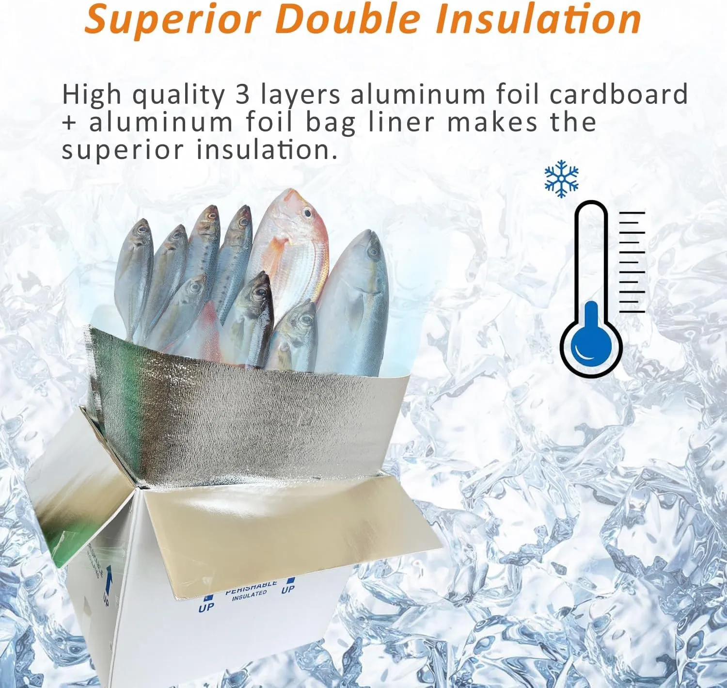 Insulated Cold Shipping Boxes with Liners, 8 Pack 19'' x 12'' x 16'', for Perishable Frozen Food, White (TB191216L-8)