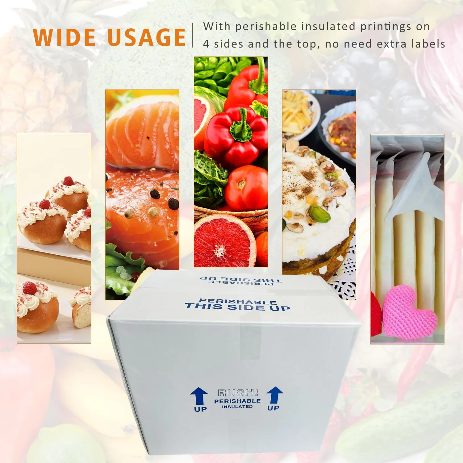 Insulated Cold Shipping Boxes with Liners, 8 Pack 19'' x 12'' x 16'', for Perishable Frozen Food, White (TB191216L-8)