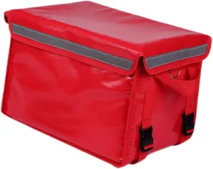 Insulated Food Delivery Bag Detachable Shoulder Strap 30L Reusable Takeaway Food Bag Cool Bag for Outdoor Catering Commercial, Red