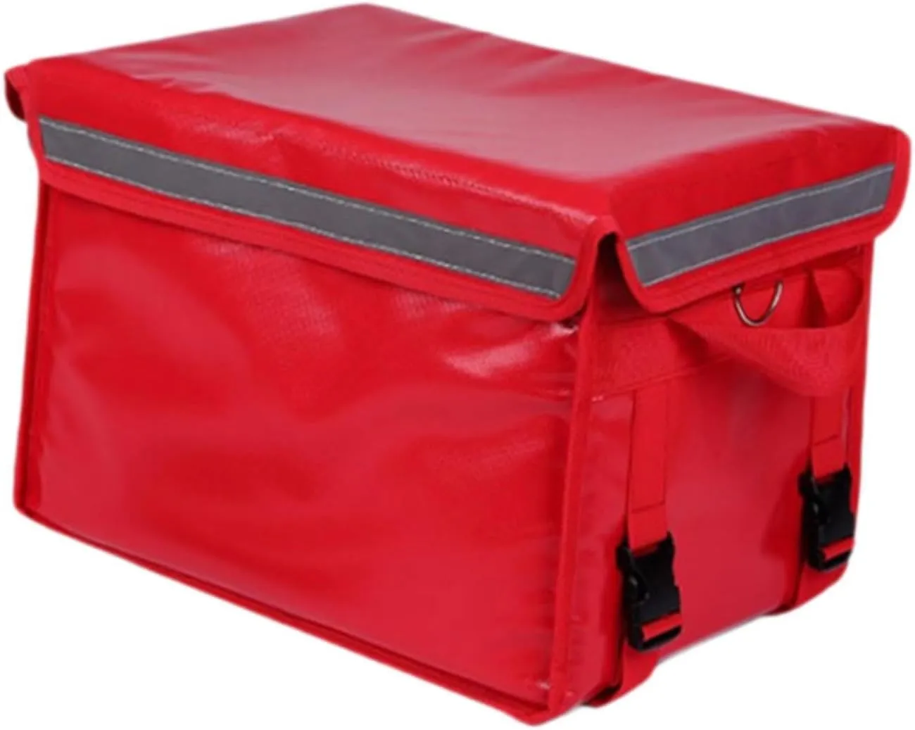 Insulated Food Delivery Bag Detachable Shoulder Strap 30L Reusable Takeaway Food Bag Cool Bag for Outdoor Catering Commercial, Red