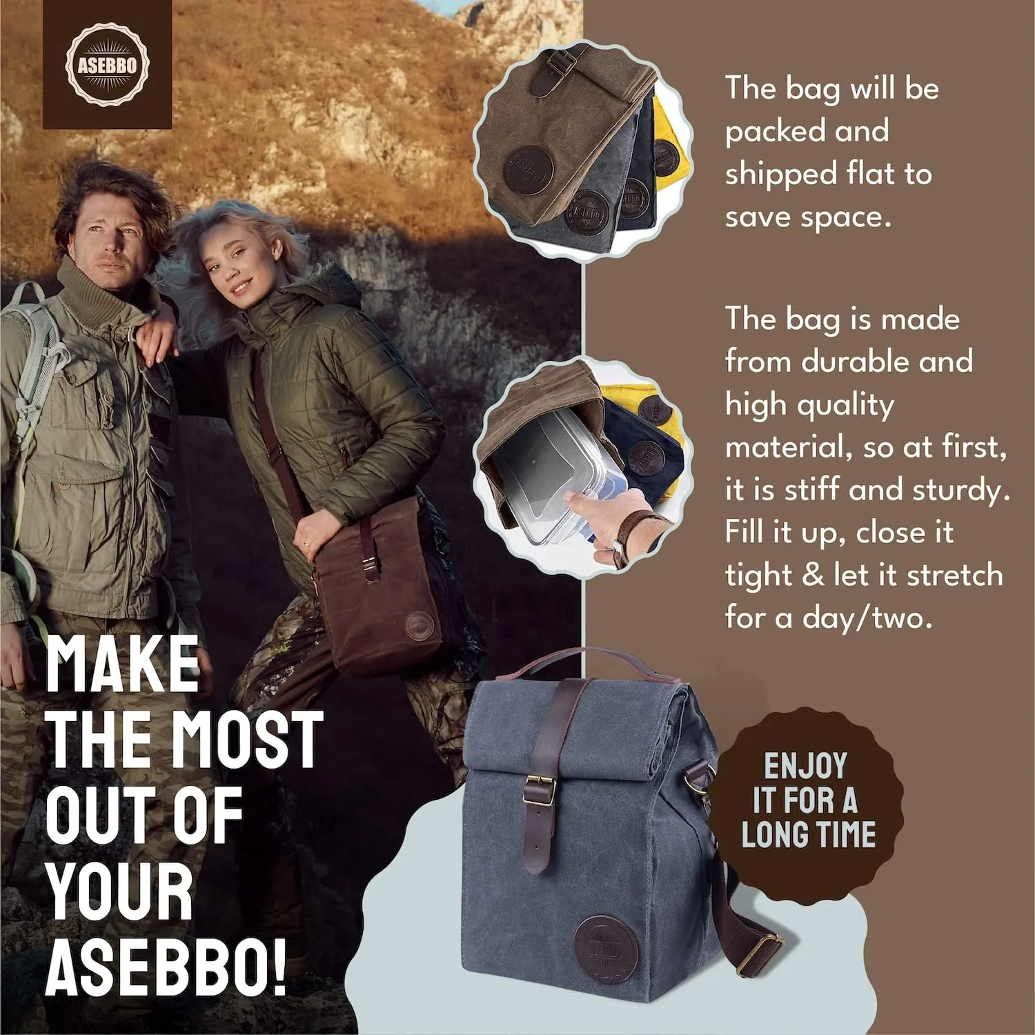 Insulated Lunch Bag for Women & Men (Grey)