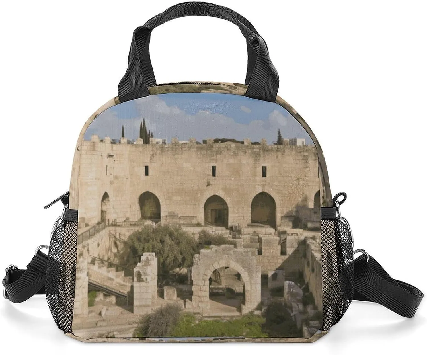 Insulated Lunch Box Israel at The Tower of David Lunch Bag for Women Men Meal Bags for Work Picnic Travel