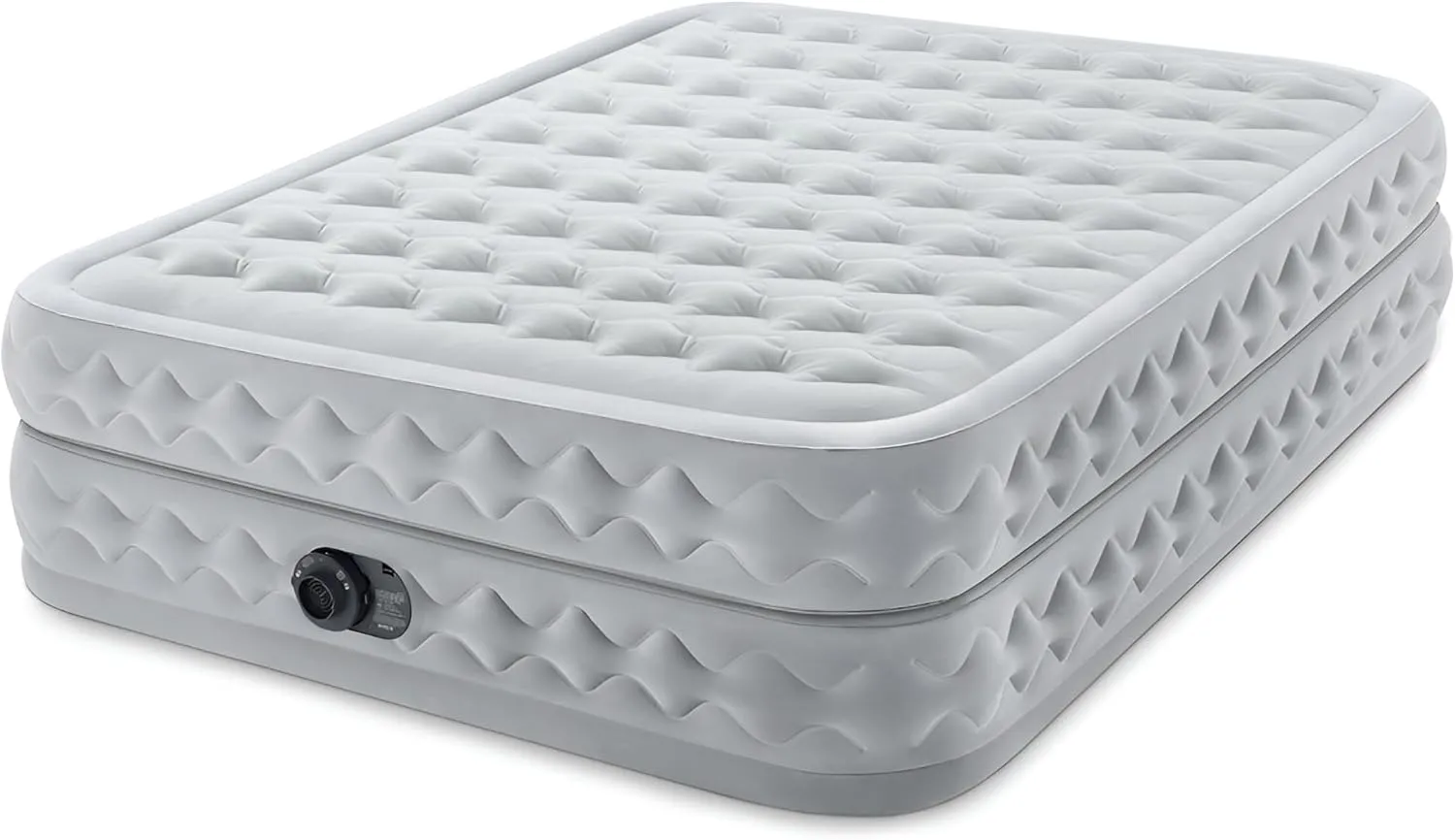 Intex 64489ED Dura Beam Supreme Air Flow Inflatable Velvetaire Soft Airbed Mattress w/Built in Pump & Portable Storage Case, Queen
