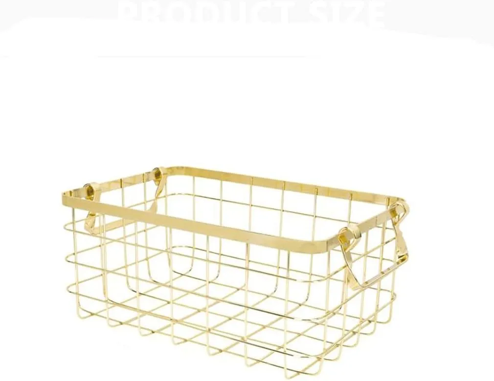 Iron Art Basket Metal Wire Basket Refreshment Holder Desktop Fruit Basket Iron Vegetables Basket(Gray)