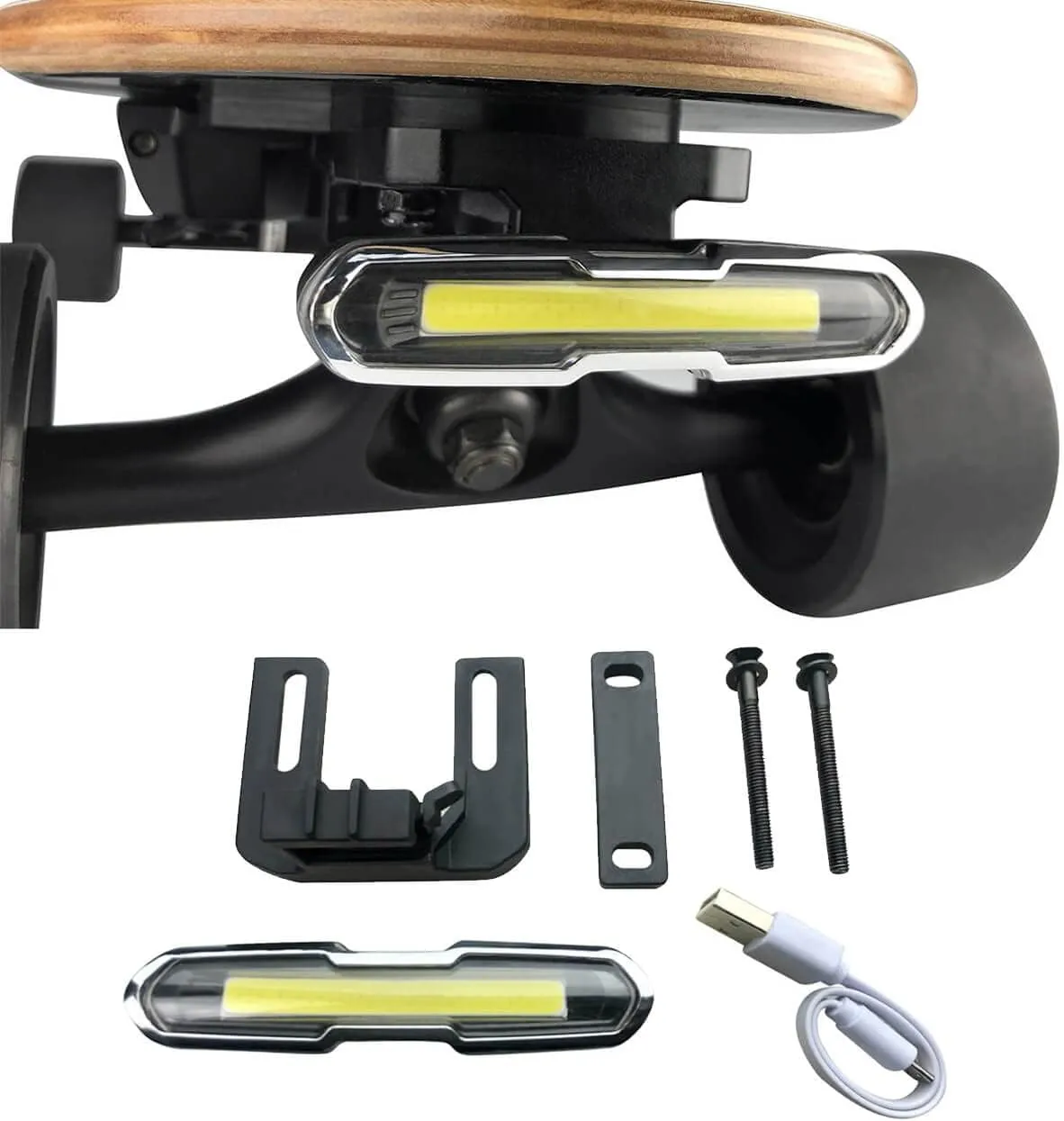 IWONDER V2.0 Skateboard Lights Waterproof Brightness USB Rechargeable Safety Longboard Light Accessories Led Lights for Electric Skateboard Longboard